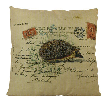 Hedgehog | Vintage | Pillow Cover | Throw Pillow | Hedgehog Pillow | Decorative Pillow Covers | Farmhouse Pillows | Postcard | Gift for her by UniikPillows - Proud Libertarian - UniikPillows