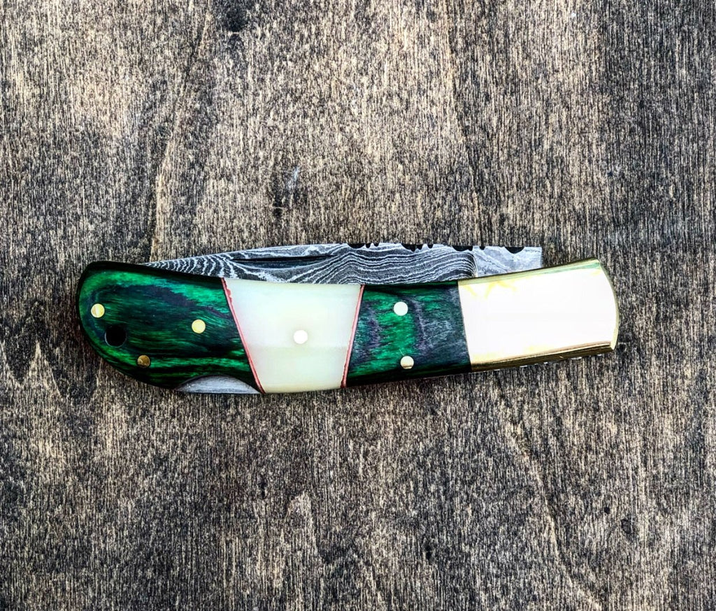 Damascus Folder Pocket Knife- VG 51 - Proud Libertarian - Vintage Gentlemen