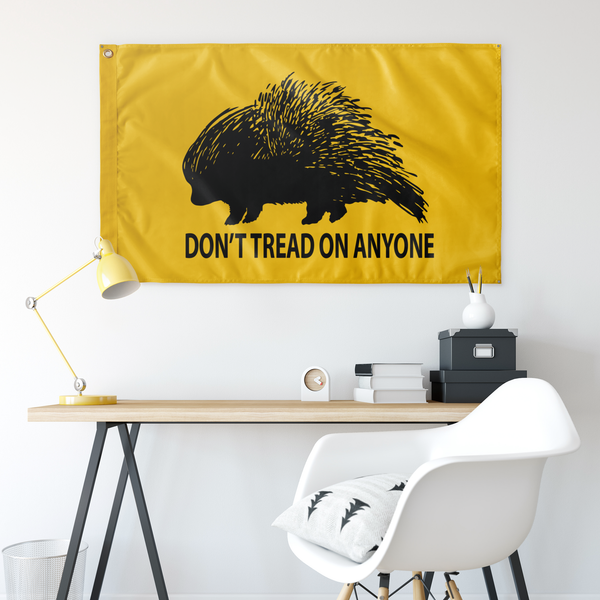 Don't Tread On Anyone Porcupine Single Sided Flag - Proud Libertarian - Proud Libertarian