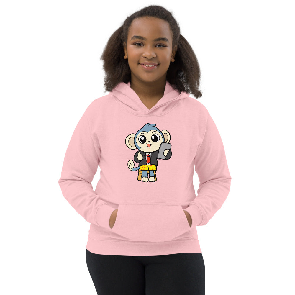 Liberty at Home (School) Cartoon Monkey Kids Hoodie - Proud Libertarian - Cartoons of Liberty