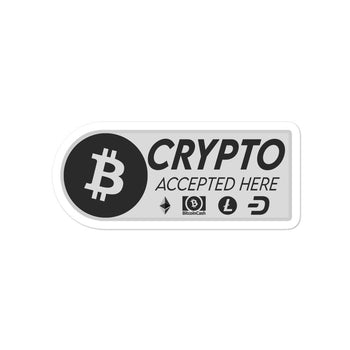 Crypto Accepted Here Bubble-free stickers - Proud Libertarian - Libertarian Frontier