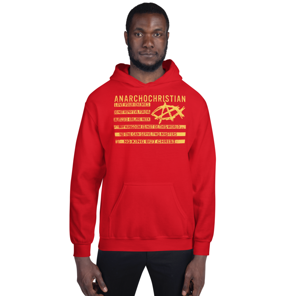 AnarchoChristian No King But Christ Christian Flag Unisex Hoodie - Proud Libertarian - AnarchoChristian