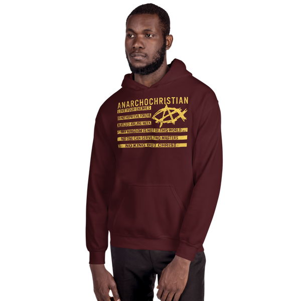 AnarchoChristian No King But Christ Christian Flag Unisex Hoodie - Proud Libertarian - AnarchoChristian