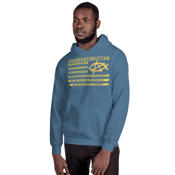 AnarchoChristian No King But Christ Christian Flag Unisex Hoodie - Proud Libertarian - AnarchoChristian