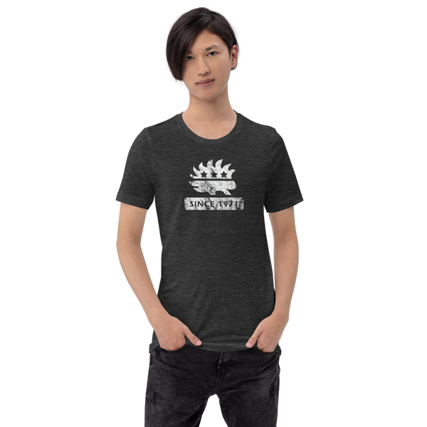 Libertarian Porcupine (Since 1971) Short-Sleeve Unisex Heathered T-Shirt - Proud Libertarian - Proud Libertarian