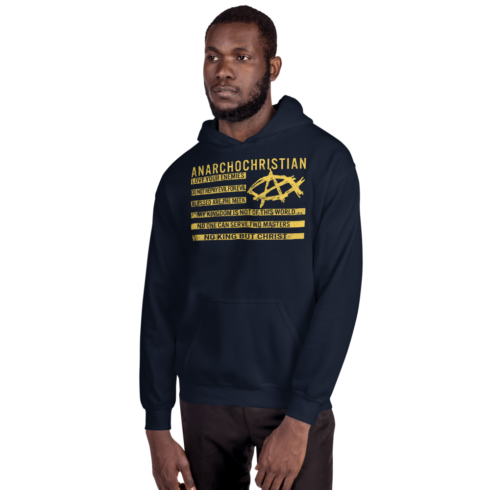 AnarchoChristian No King But Christ Christian Flag Unisex Hoodie - Proud Libertarian - AnarchoChristian