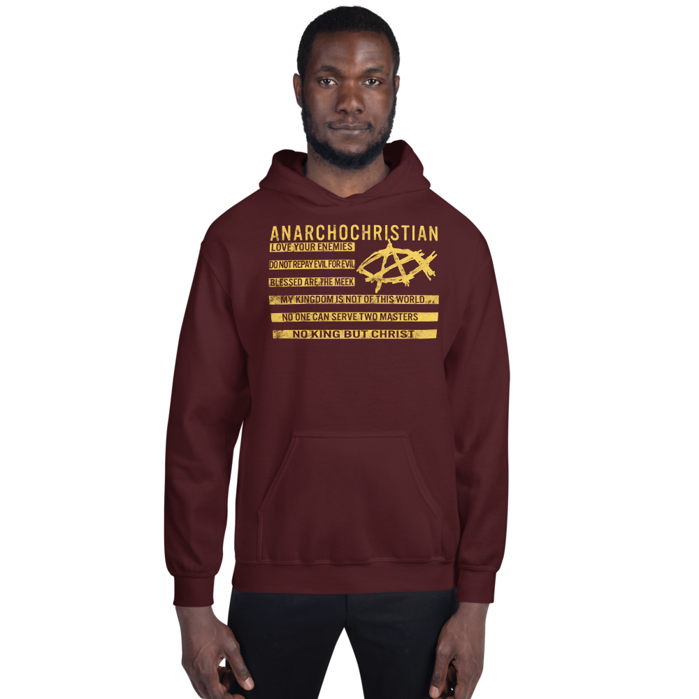 AnarchoChristian No King But Christ Christian Flag Unisex Hoodie - Proud Libertarian - AnarchoChristian