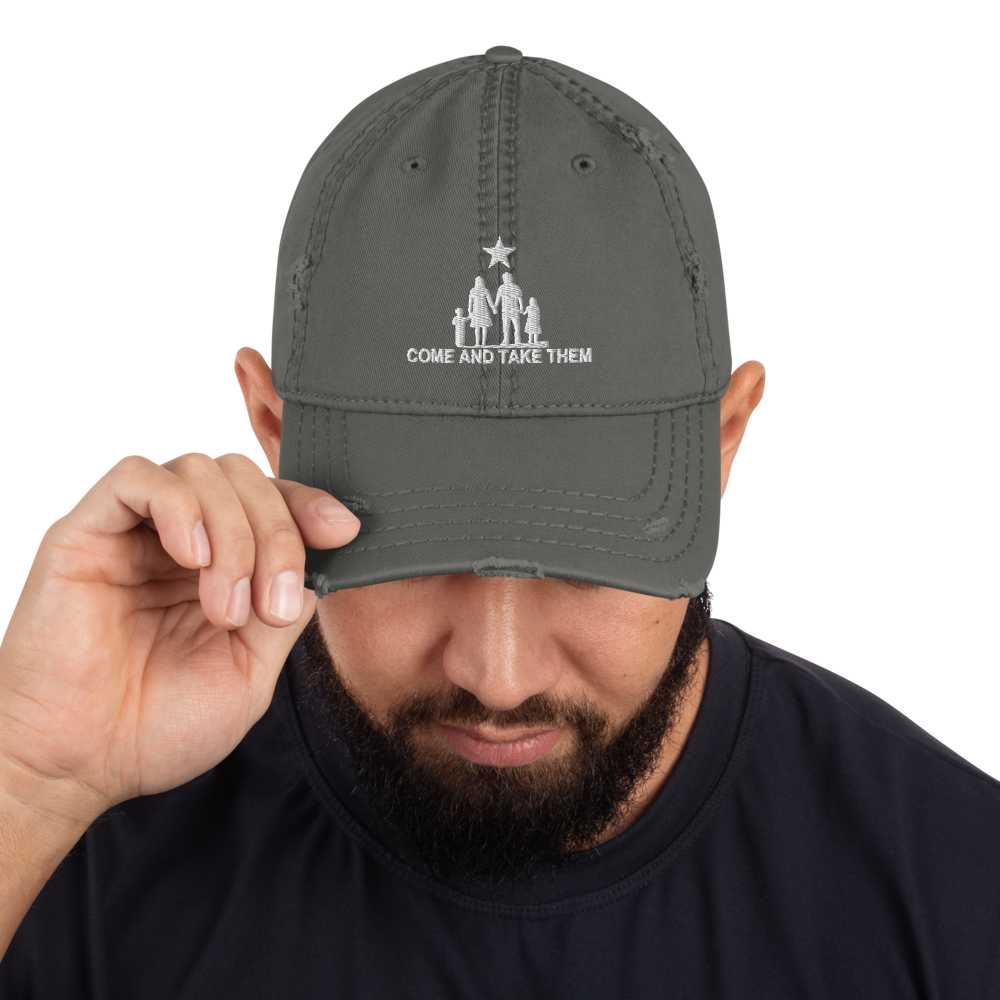 Come and Take Them Anti-War Distressed Dad Hat - Proud Libertarian - AnarchoChristian