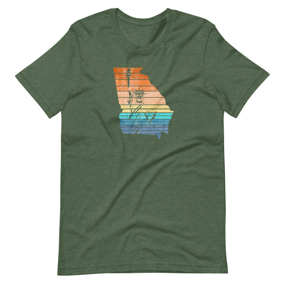 Lady Liberty Georgia Short-Sleeve Unisex T-Shirt - Proud Libertarian - Libertarian Party of Georgia