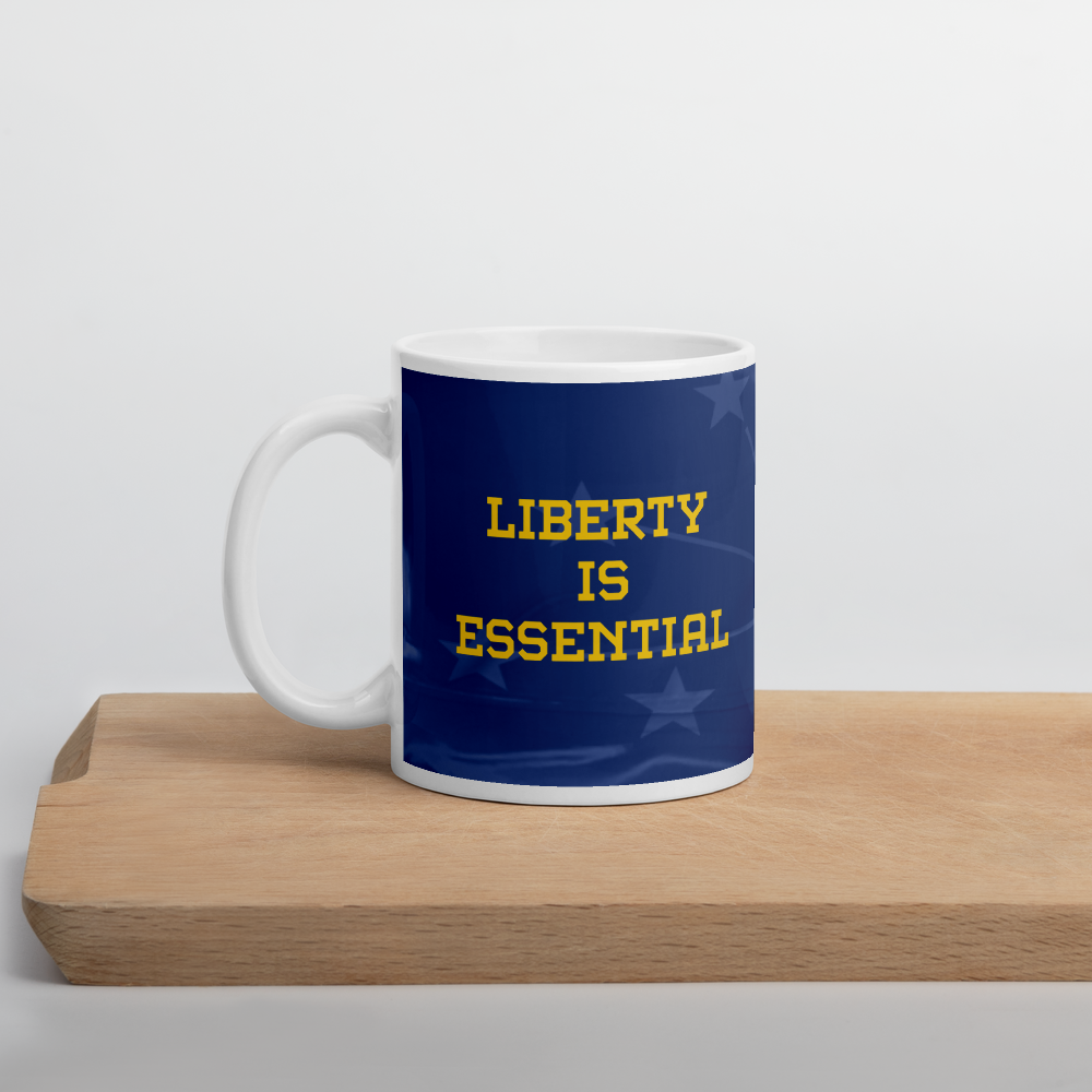 Rainwater for Indiana - Liberty is Essential Mug - Proud Libertarian - Donald Rainwater