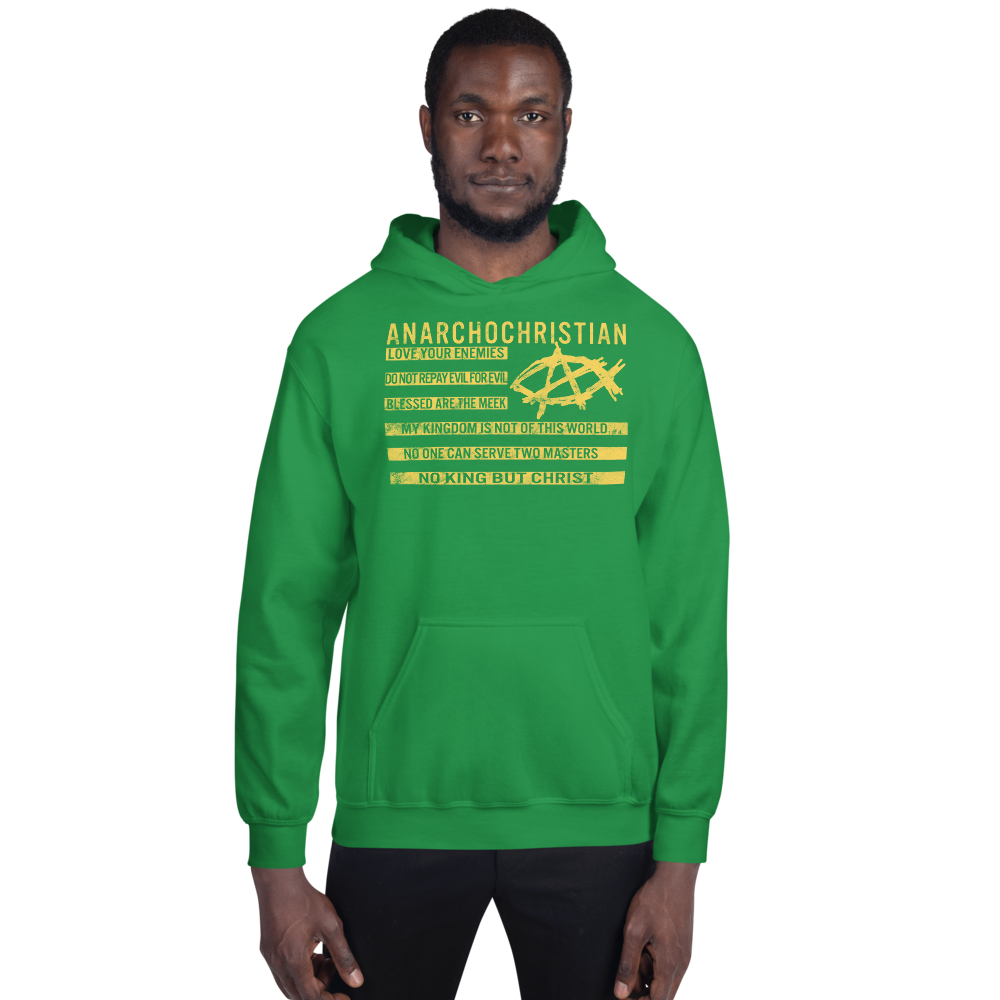 AnarchoChristian No King But Christ Christian Flag Unisex Hoodie - Proud Libertarian - AnarchoChristian