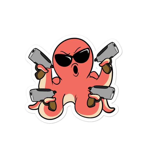 Second Amendment Octopus Cartoon - Bubble-free stickers - Proud Libertarian - Cartoons of Liberty