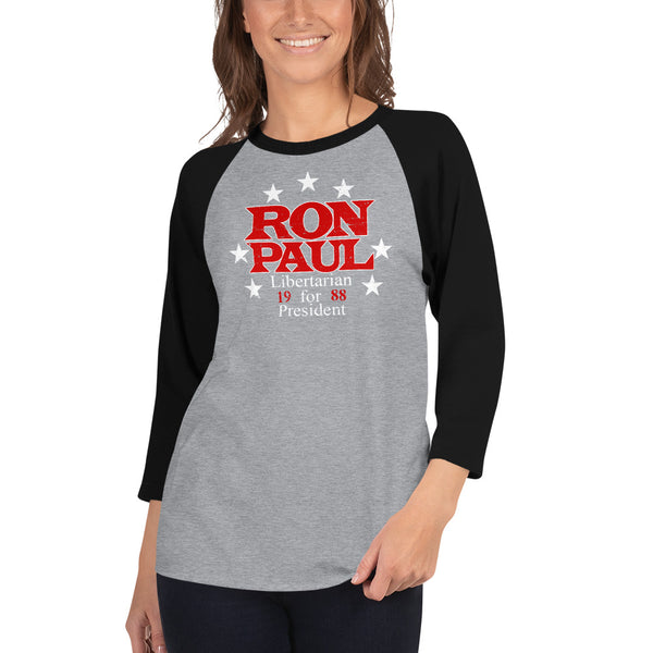 Ron Paul for President 3/4 sleeve raglan shirt - Proud Libertarian - Libertarian Frontier