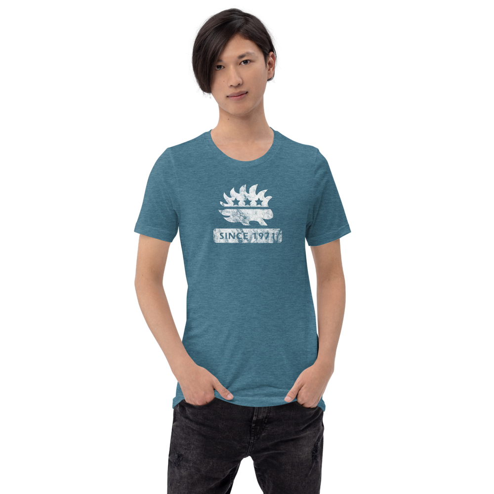 Libertarian Porcupine (Since 1971) Short-Sleeve Unisex Heathered T-Shirt - Proud Libertarian - Proud Libertarian