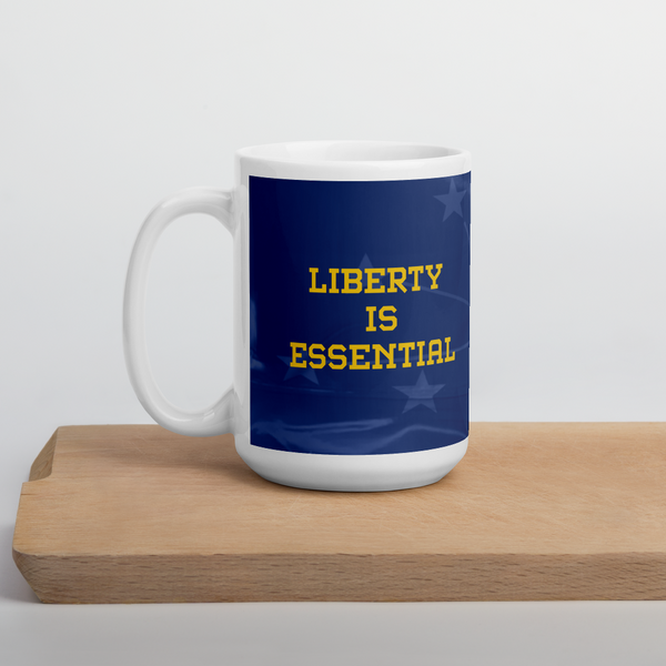 Rainwater for Indiana - Liberty is Essential Mug - Proud Libertarian - Donald Rainwater