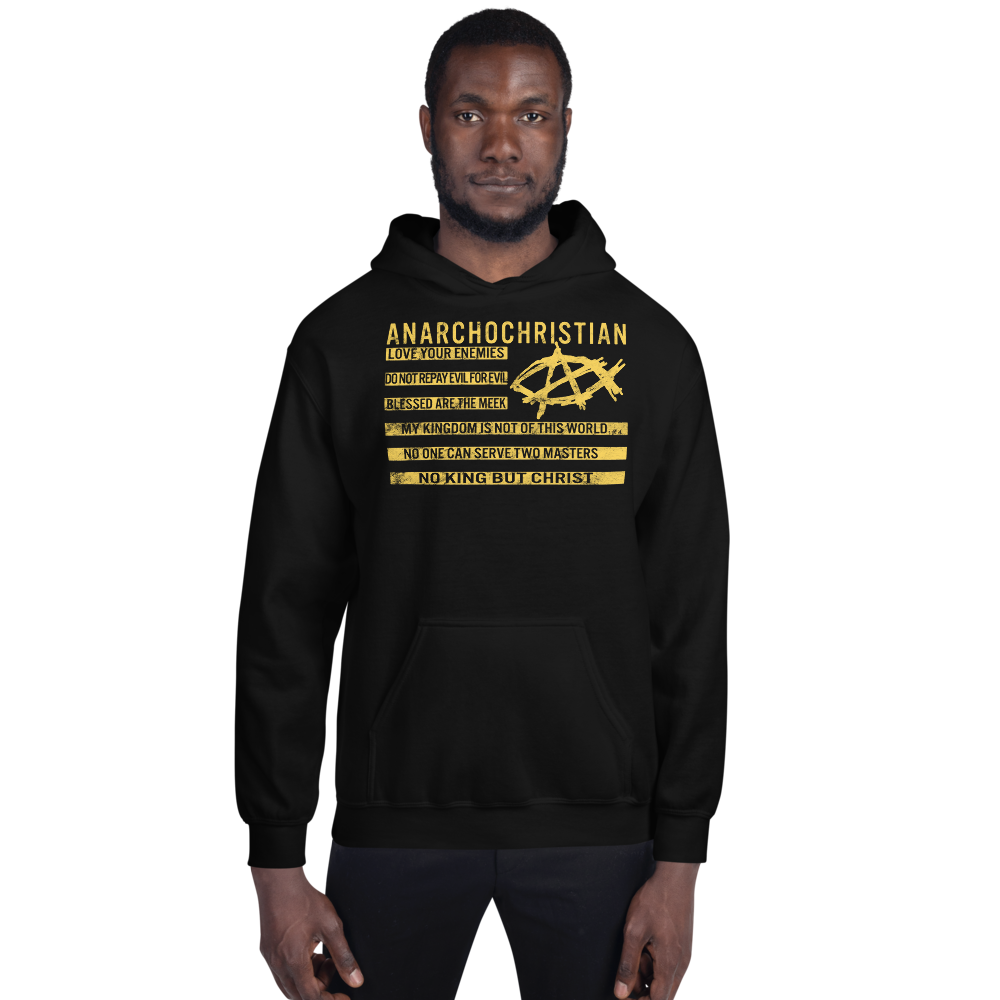 AnarchoChristian No King But Christ Christian Flag Unisex Hoodie - Proud Libertarian - AnarchoChristian