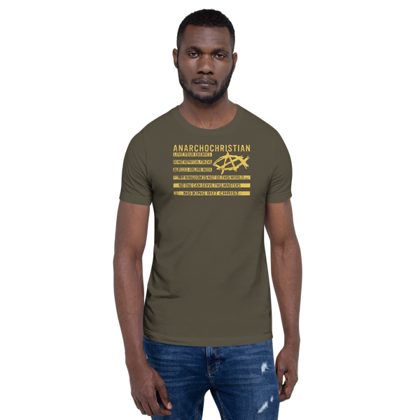 AnarchoChristian - No King But Christ Christian Flag Premium T-Shirt - Proud Libertarian - AnarchoChristian