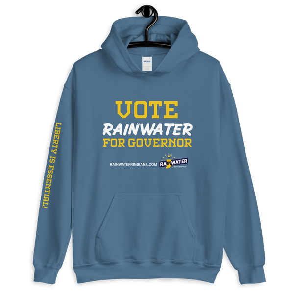 VOTE Rainwater for Governor - Rainwater for Indiana Hoodie - Proud Libertarian - Donald Rainwater