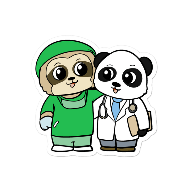 Doctor and Surgeon Cartoon - Bubble-free stickers - Proud Libertarian - Cartoons of Liberty