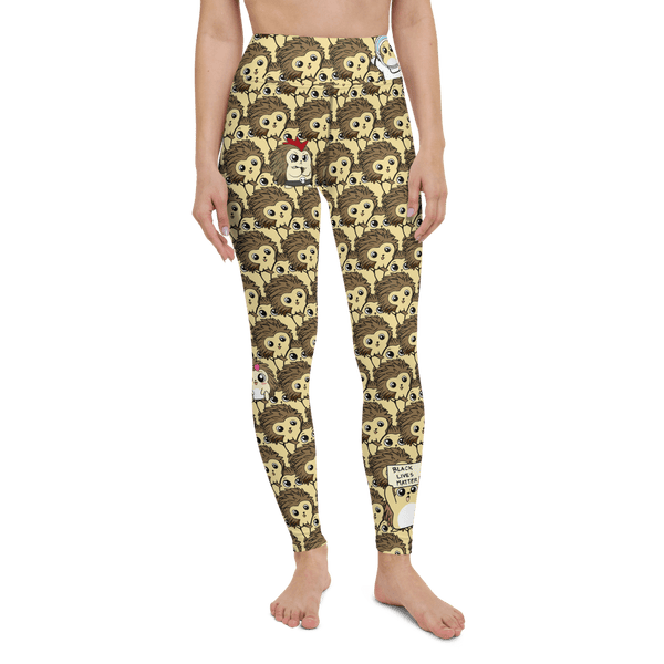 Libertarian Party Cartoon Porcupine Yoga Leggings - Proud Libertarian - Cartoons of Liberty