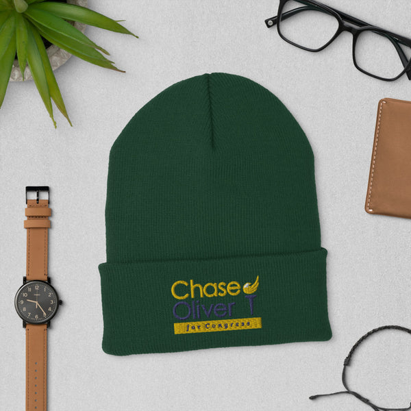 Chase Oliver For Congress Cuffed Beanie - Proud Libertarian