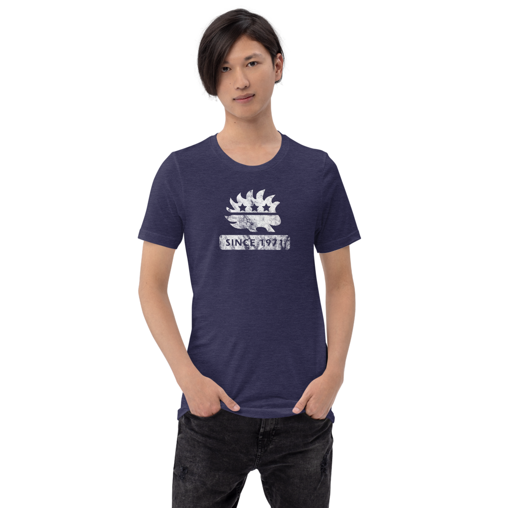 Libertarian Porcupine (Since 1971) Short-Sleeve Unisex Heathered T-Shirt - Proud Libertarian - Proud Libertarian