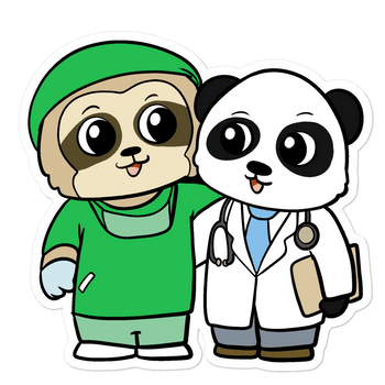 Doctor and Surgeon Cartoon - Bubble-free stickers - Proud Libertarian - Cartoons of Liberty