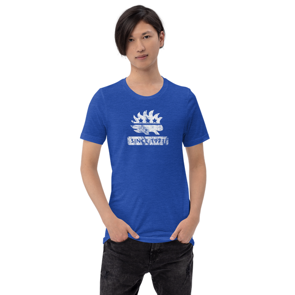 Libertarian Porcupine (Since 1971) Short-Sleeve Unisex Heathered T-Shirt - Proud Libertarian - Proud Libertarian