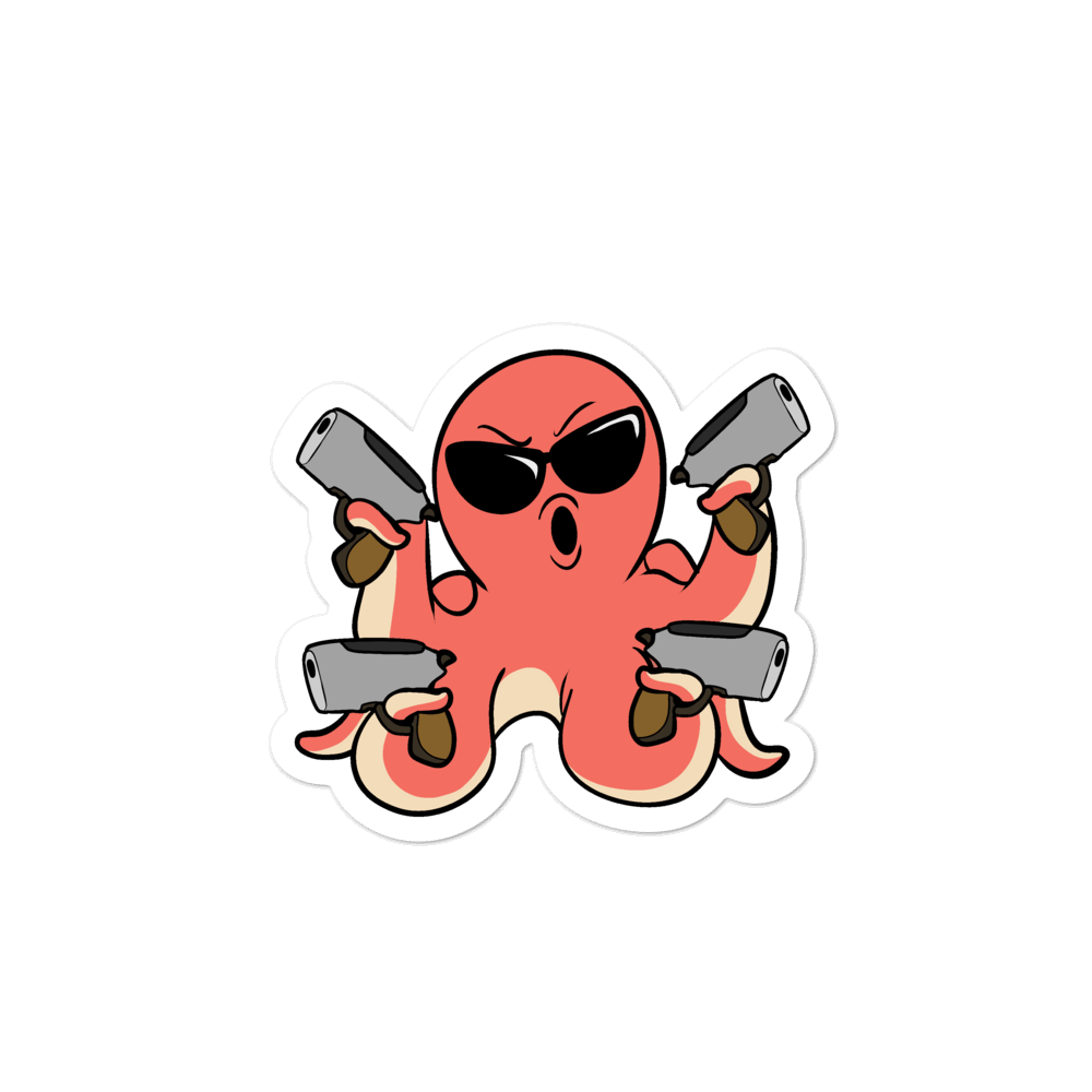 Second Amendment Octopus Cartoon - Bubble-free stickers - Proud Libertarian - Cartoons of Liberty