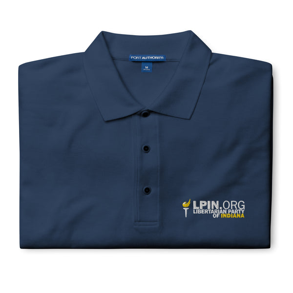 Libertarian Party of Indiana Men's Premium Polo - Proud Libertarian - Libertarian Party of Indiana