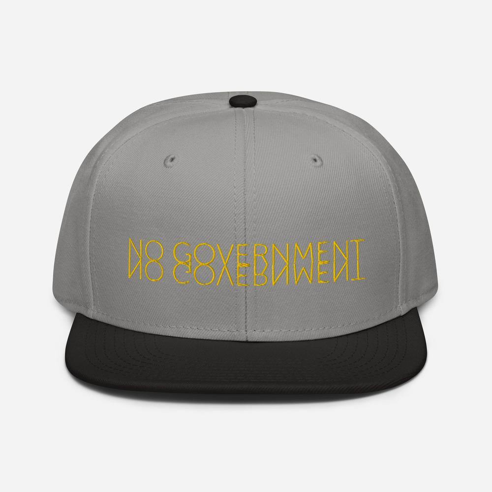 NO GOVERNMENT Snapback Hat - Proud Libertarian - Proud Libertarian