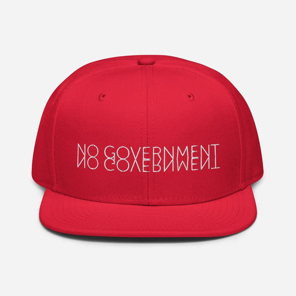 NO GOVERNMENT Snapback Hat - Proud Libertarian - Proud Libertarian