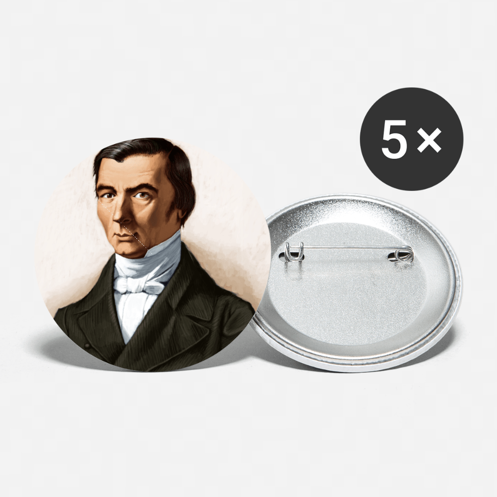 Frederic Bastiat Buttons small 1'' (5-pack) - Proud Libertarian - Proud Libertarian