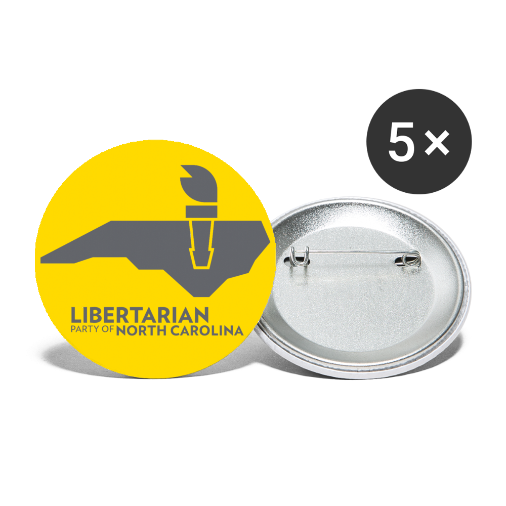 LPNC Buttons small 1'' (5-pack) - Proud Libertarian - Libertarian Party of North Carolina