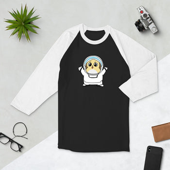 Freedom in Space Cartoon Porcupine 3/4 sleeve raglan shirt - Proud Libertarian - Cartoons of Liberty