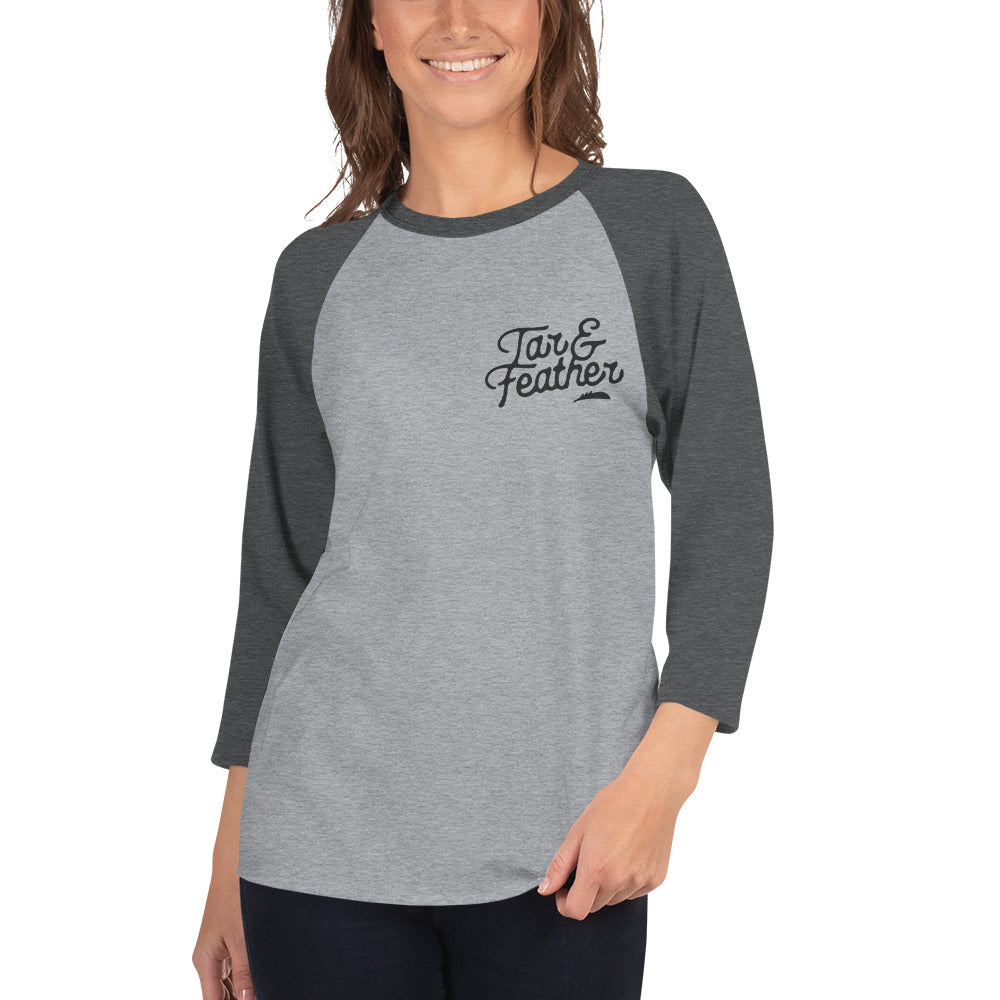 Tar and Feather 3/4 sleeve raglan shirt - Proud Libertarian - The Brian Nichols Show