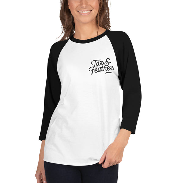 Tar and Feather 3/4 sleeve raglan shirt - Proud Libertarian - The Brian Nichols Show