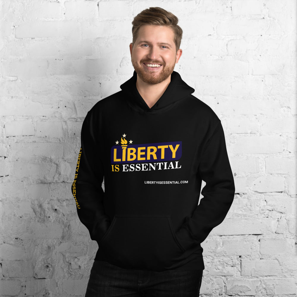 Liberty is Essential (logo) Unisex Hoodie - Proud Libertarian - Liberty is Essential