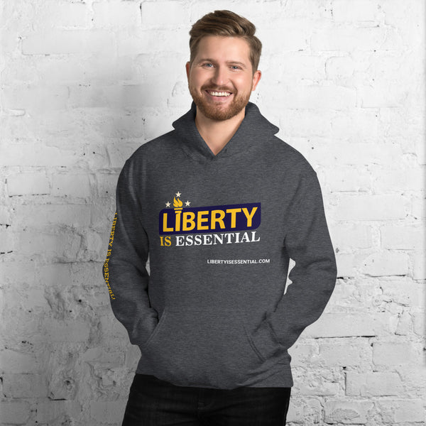 Liberty is Essential (logo) Unisex Hoodie - Proud Libertarian - Liberty is Essential