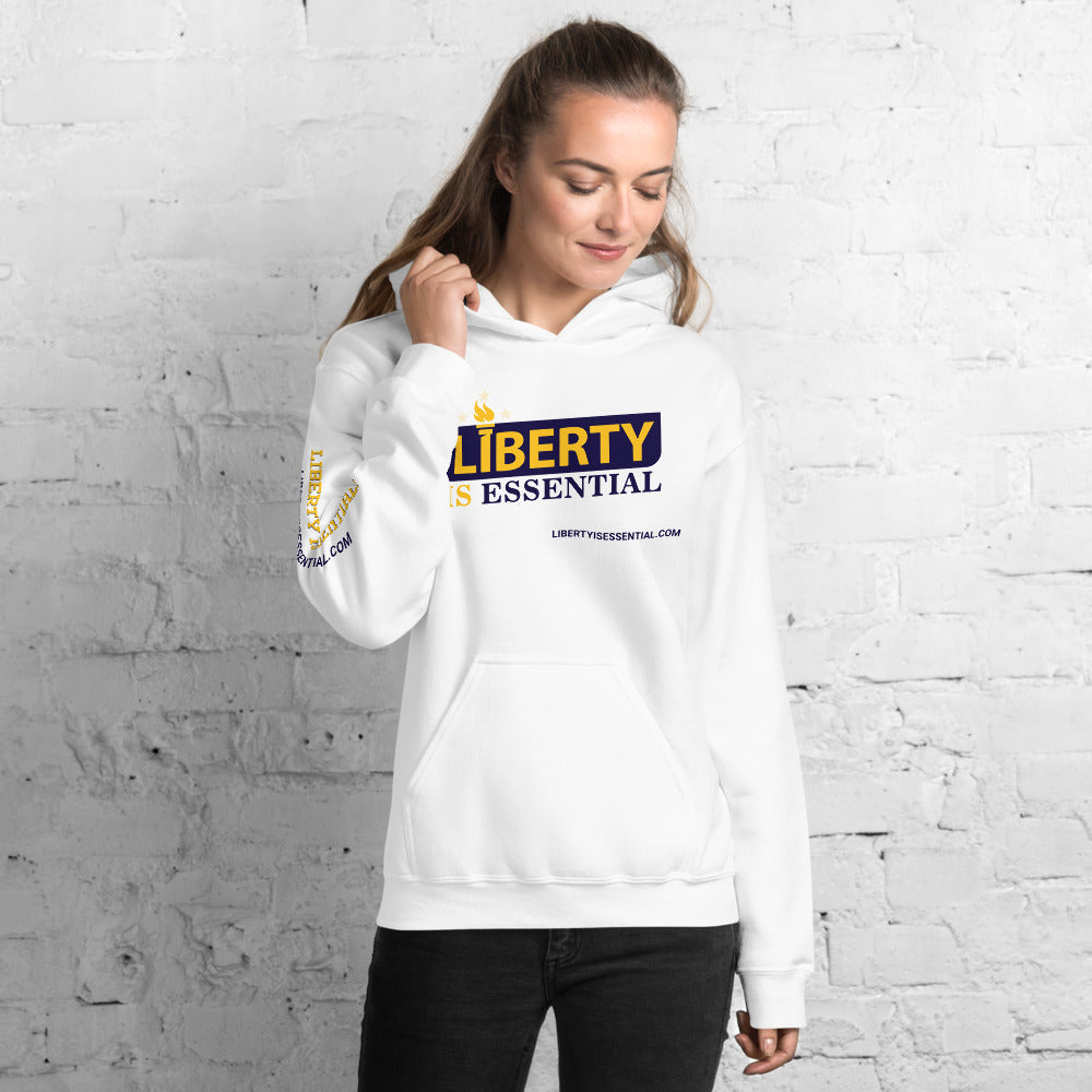 Liberty is Essential (logo) Unisex Hoodie - Proud Libertarian - Liberty is Essential