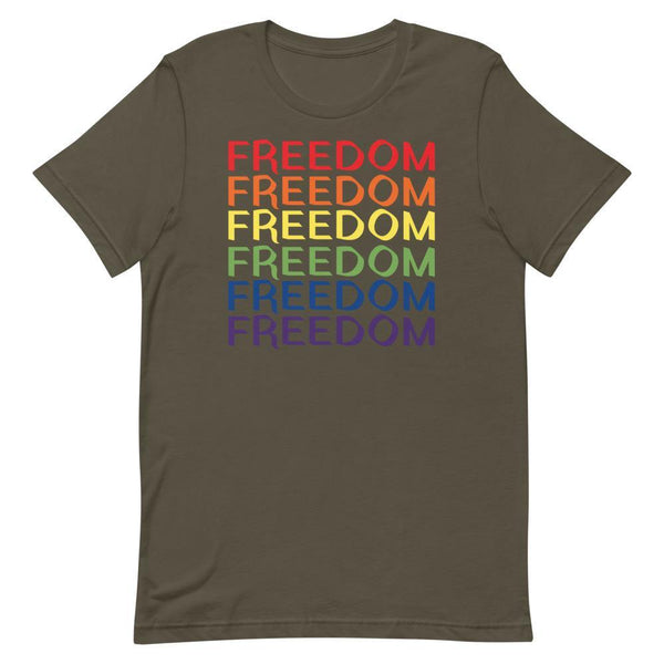 FREEDOM (LGBTQ PRIDE) Short-Sleeve Unisex T-Shirt - Proud Libertarian - Proud Libertarian