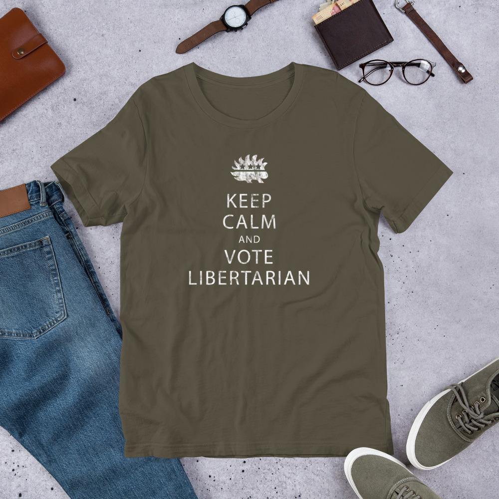 Keep Calm and Vote Libertarian Unisex T-Shirt - Proud Libertarian - Proud Libertarian