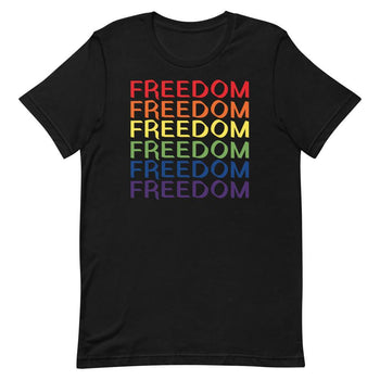 FREEDOM (LGBTQ PRIDE) Short-Sleeve Unisex T-Shirt - Proud Libertarian - Proud Libertarian