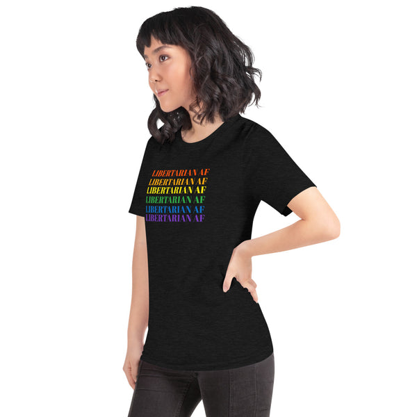 Libertarian AF (LGBTQ) Short-Sleeve Unisex T-Shirt - Proud Libertarian - Proud Libertarian