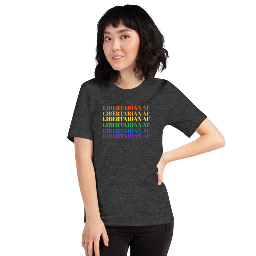 Libertarian AF (LGBTQ) Short-Sleeve Unisex T-Shirt - Proud Libertarian - Proud Libertarian