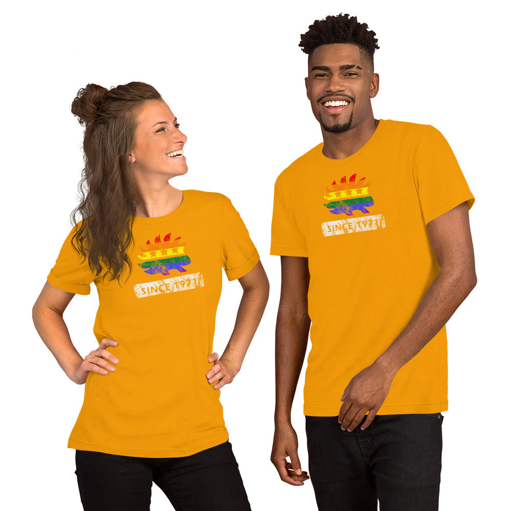 LGBTQ Pride Porcupine since 1971 Short-Sleeve Unisex T-Shirt - Proud Libertarian - Proud Libertarian