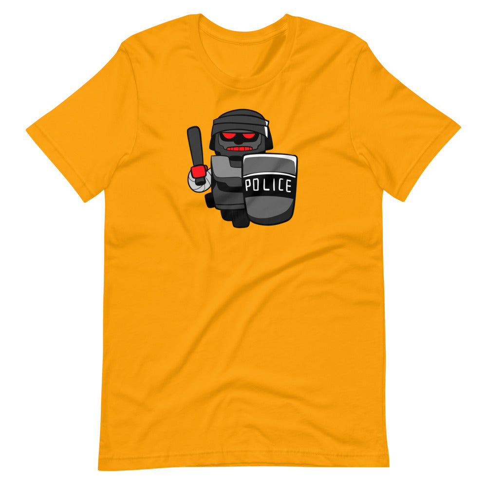 InHuman Police Robot Short-Sleeve Unisex T-Shirt - Proud Libertarian - Proud Libertarian