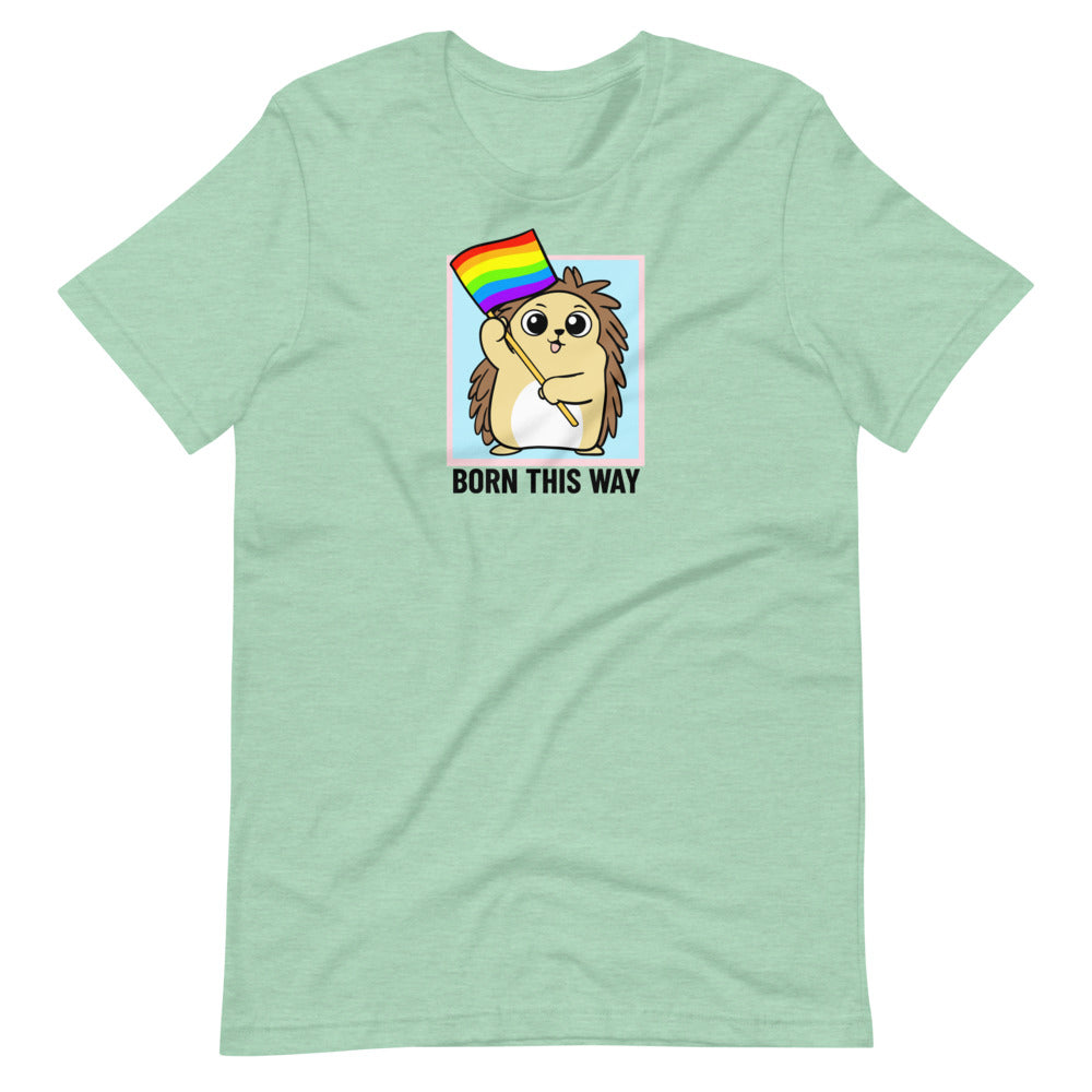 Born This Way LGBT Pride Cartoon Porcupine Short-Sleeve Unisex T-Shirt - Proud Libertarian - Cartoons of Liberty