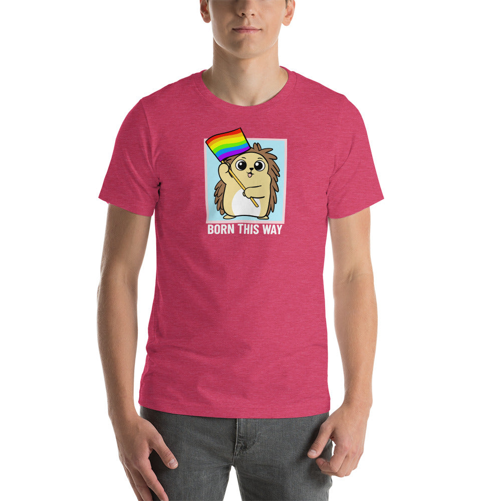 Born This Way LGBT Pride Cartoon Porcupine Short-Sleeve Unisex T-Shirt - Proud Libertarian - Cartoons of Liberty