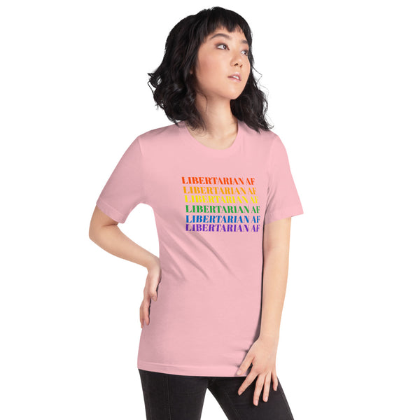 Libertarian AF (LGBTQ) Short-Sleeve Unisex T-Shirt - Proud Libertarian - Proud Libertarian